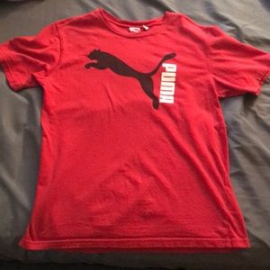 Boys red puma tee